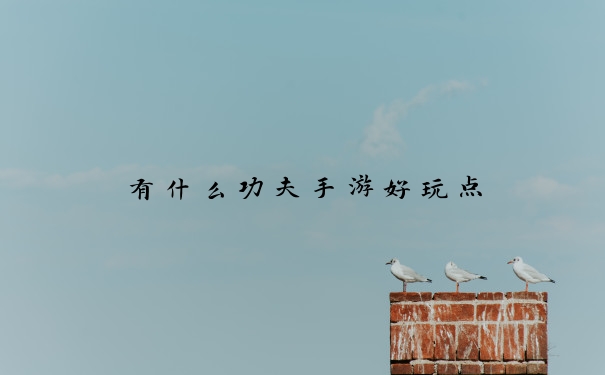 有什么功夫手游好玩点