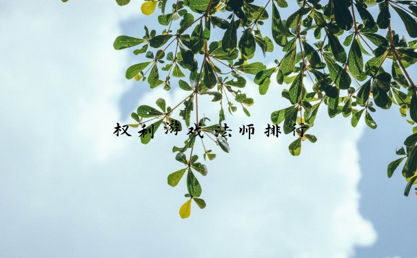 权利游戏法师排行