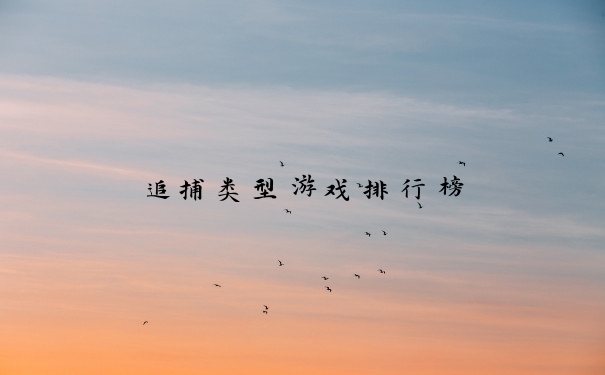 追捕类型游戏排行榜